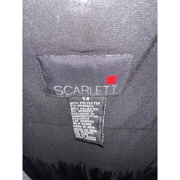 Scarlett Empire Waist Dress Size 14 Black Rhinestone‎ Trim Cocktail Whimsygoth - Picture 5 of 7